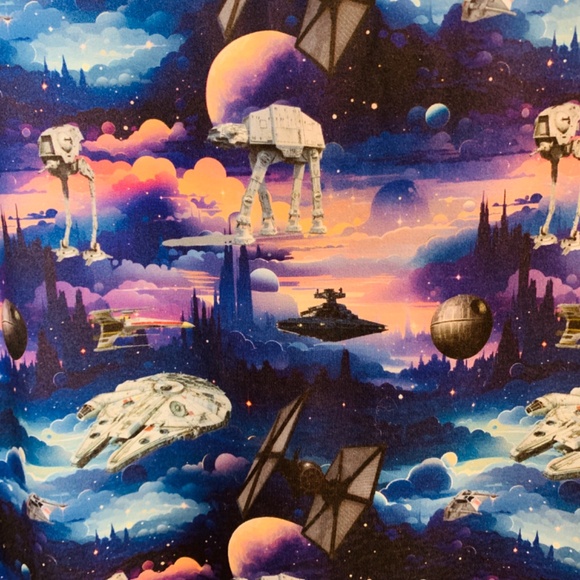 The Legging Lass Star Wars Theme Jumpsuit Overalls Womens 2XL Blue Sci-Fi Baggy - Picture 3 of 11